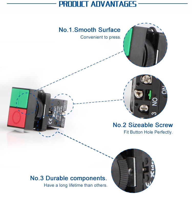 DB2-BW8425 double Momentary Push Button Switch