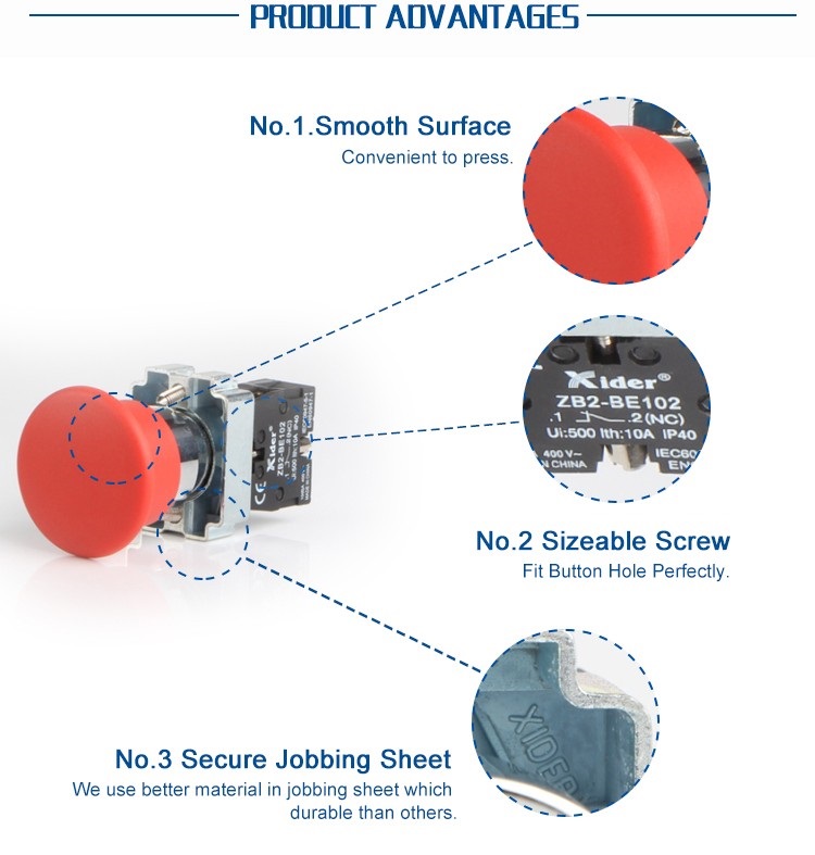 DB2-BC42 Emergency Mushroom Push Button Switch